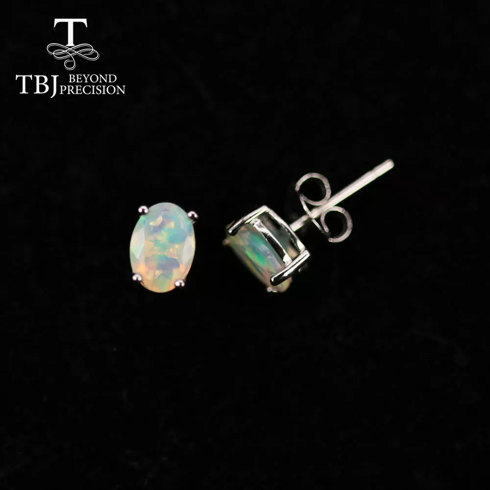 Natural Ethiopia Opal Gemstone Earring