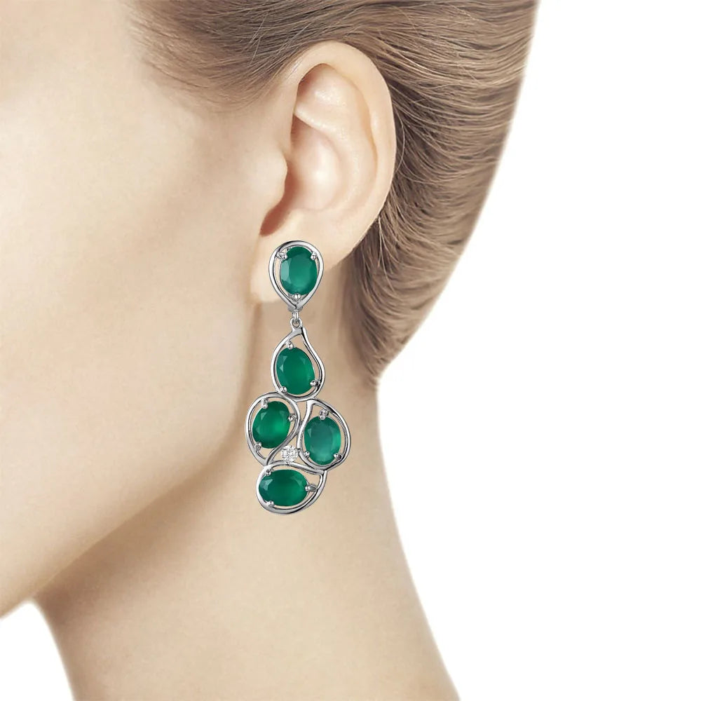 Green Agate Earrings Natural Earring