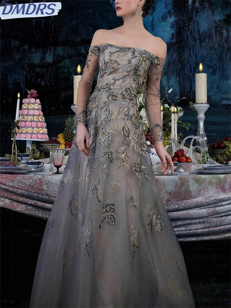 Elegant Tulle Mother of the Bride  Floor-length Evening Dress