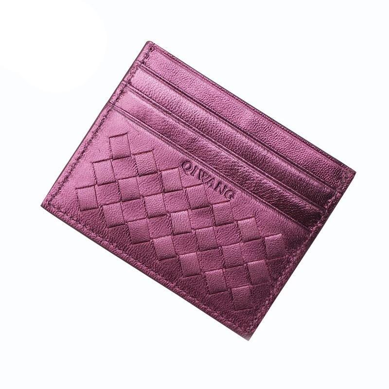 Mini Plaid Credit Card  Genuine Leather Business Wallet - TeresaCollections