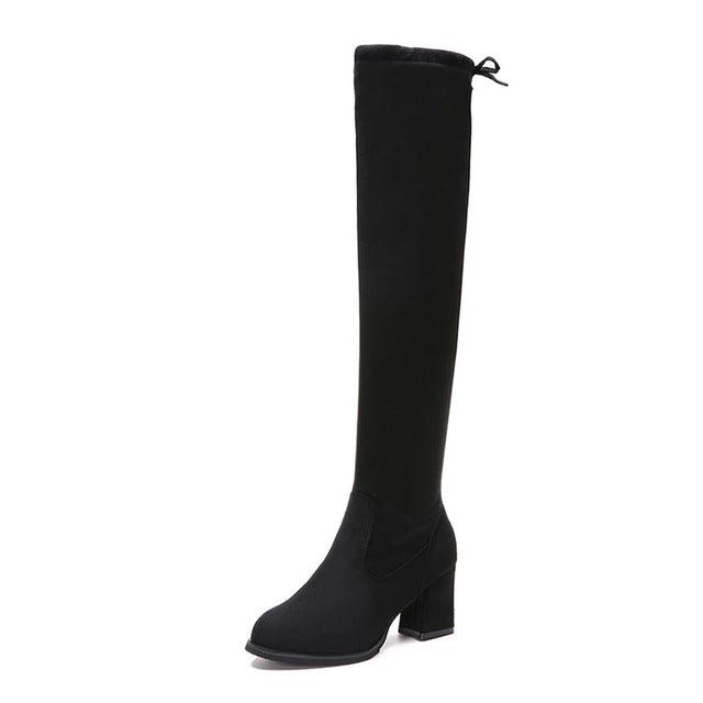 Winter Faux Fur Long Boots - TeresaCollections