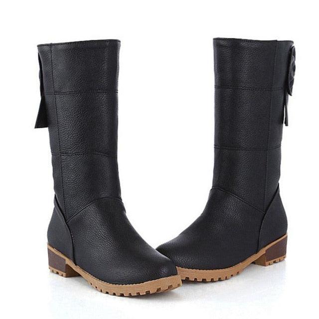 Solid Color Winter Warm Ladies Boots - TeresaCollections