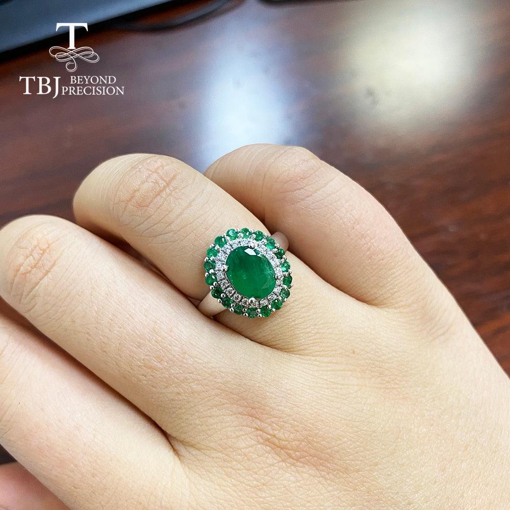 Zambia Emerald Gemstone Ring - TeresaCollections