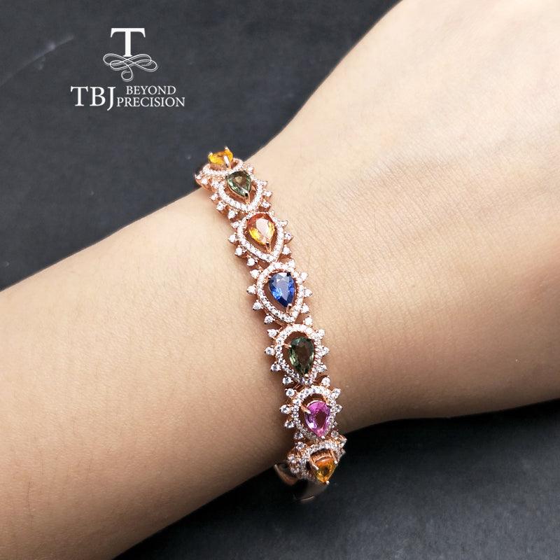 Vintage Color Sapphire Gemstone Bangles - TeresaCollections