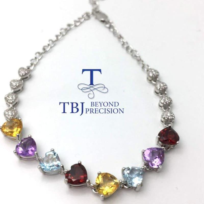 Beautiful and Colorful 925 Gemstones Bracelet - Multi / 20cm - Bracelets