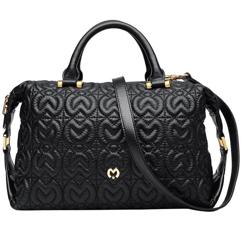 Black Luxury Brand Women Leather Shoulder Bag - TeresaCollections