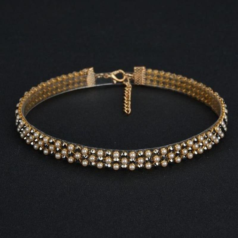 Elegant Wide Crystal Rhinestone Choker Necklace - 01 1