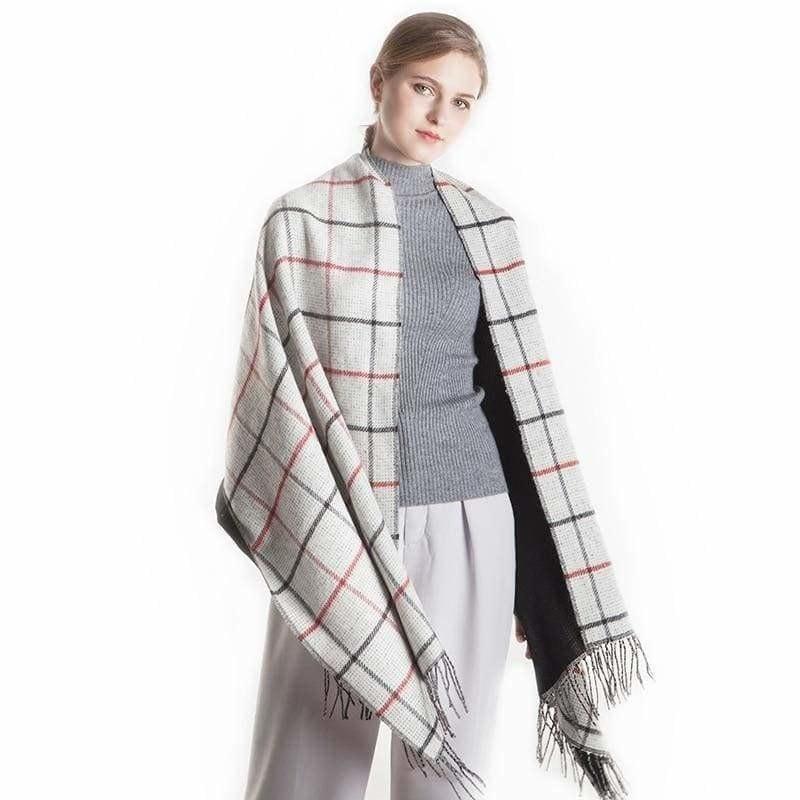Fashion Plaid Cashmere Warm Soft Scarf - scarf