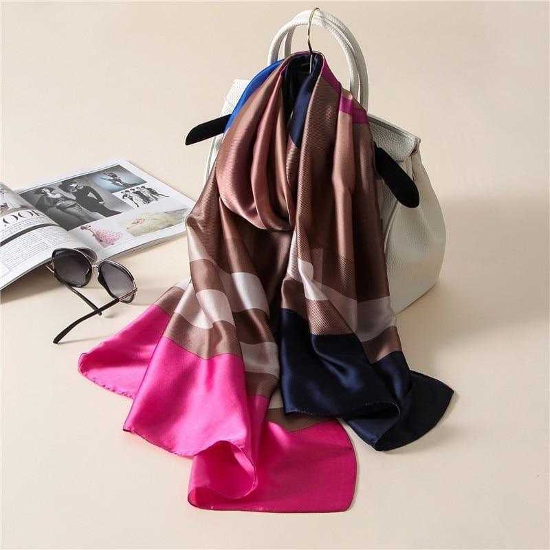 Fashion Print Silk Scarf - c1 - scarf