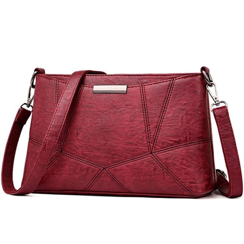 Genuine Leather Handbags Pigskin Patchwork Flap Crossbody Bag - HandBag