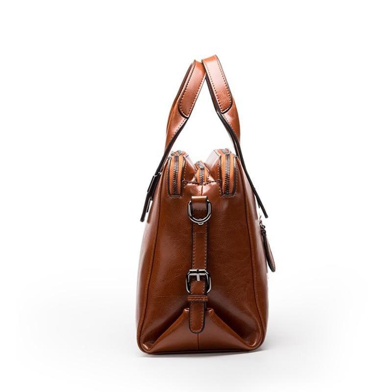 Genuine Leather Messenger Bag - HandBag