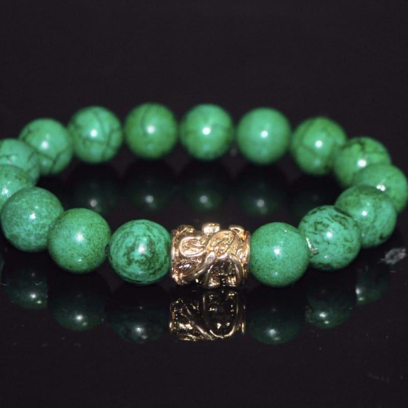Green Turquoise Rose Gold Ascent Bracelets - Handmade