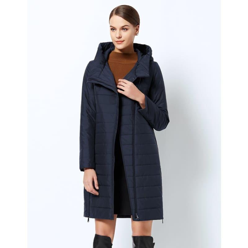 High-quality Thin Cotton Padded Womens Warm Parka Coat - 605 Deep Blue / 4XL - Coats