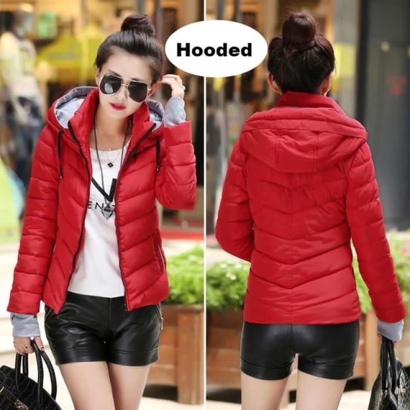 Hooded Winter Women Hooded Cotton Padded Coat - TeresaCollections