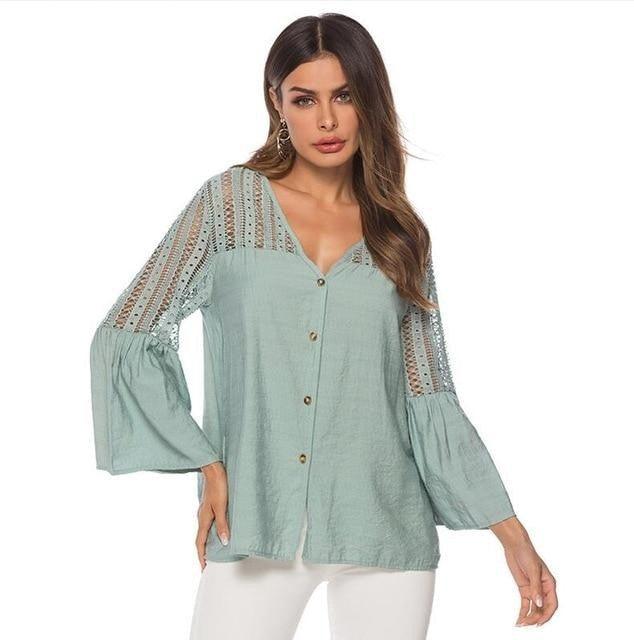 Lace Office Lady Sexy Casual Tops - TeresaCollections