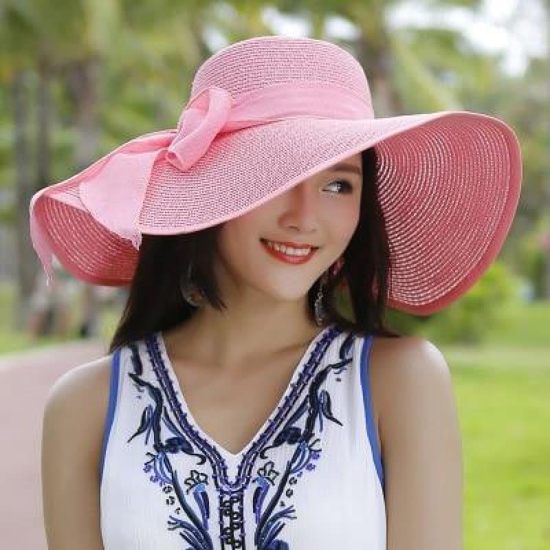 Large Brim Floppy Foldable Summer Beach Hat - TeresaCollections