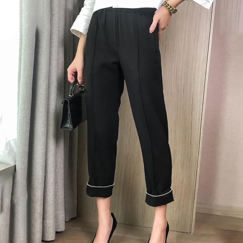 Loose High Waist Ankle Length Trousers - Pants