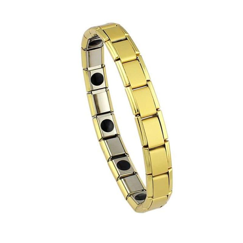Magnetic Silver / Gold Mens Bracelets - 7 / 8 inches - Men