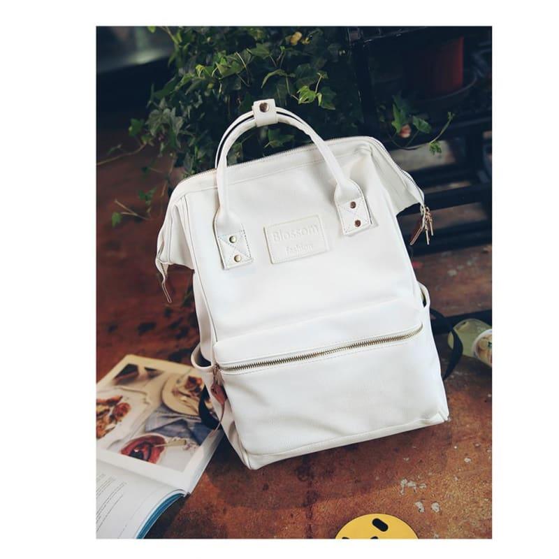 Multifunction Youth Shoulder Laptop Schoolbag - White - Backpacks