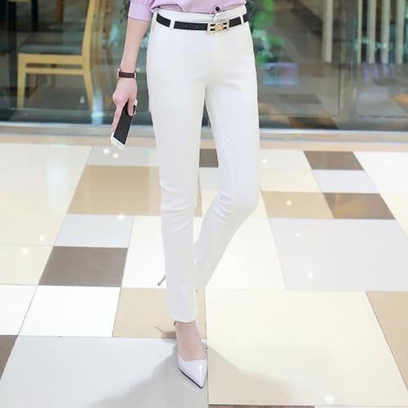 Office Fashion Pencil Trousers Pants - White / S - pants