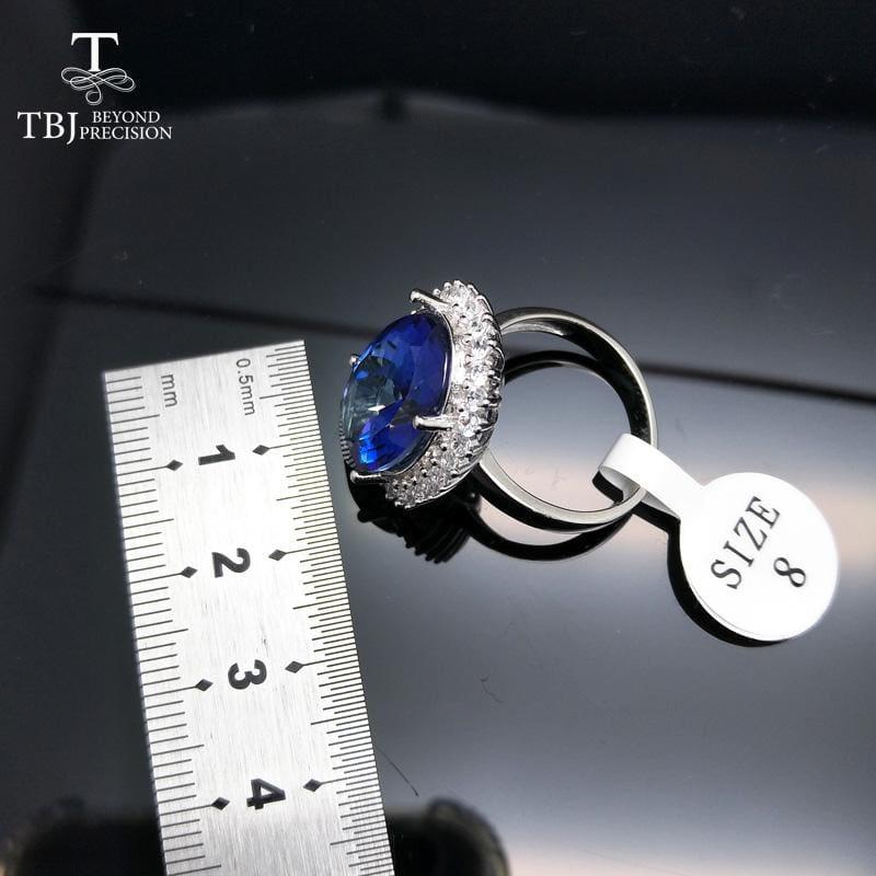 Princess Big 14ct Coated Blue Topaz Gemstone Ring - Rings