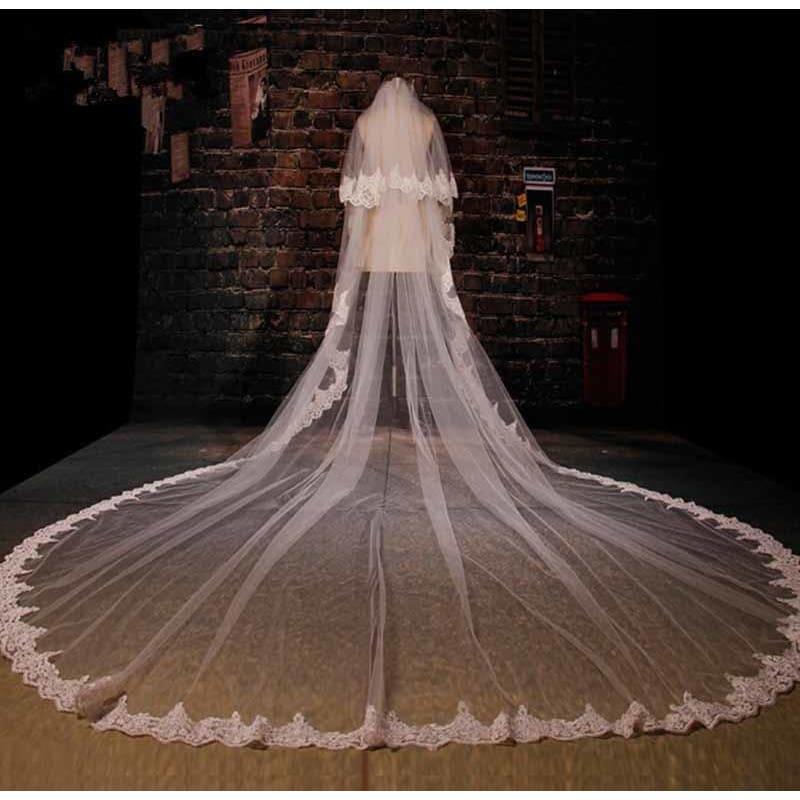 Round Bridal Veil Cathedral 3 Meter Long Wedding Veil - Hats