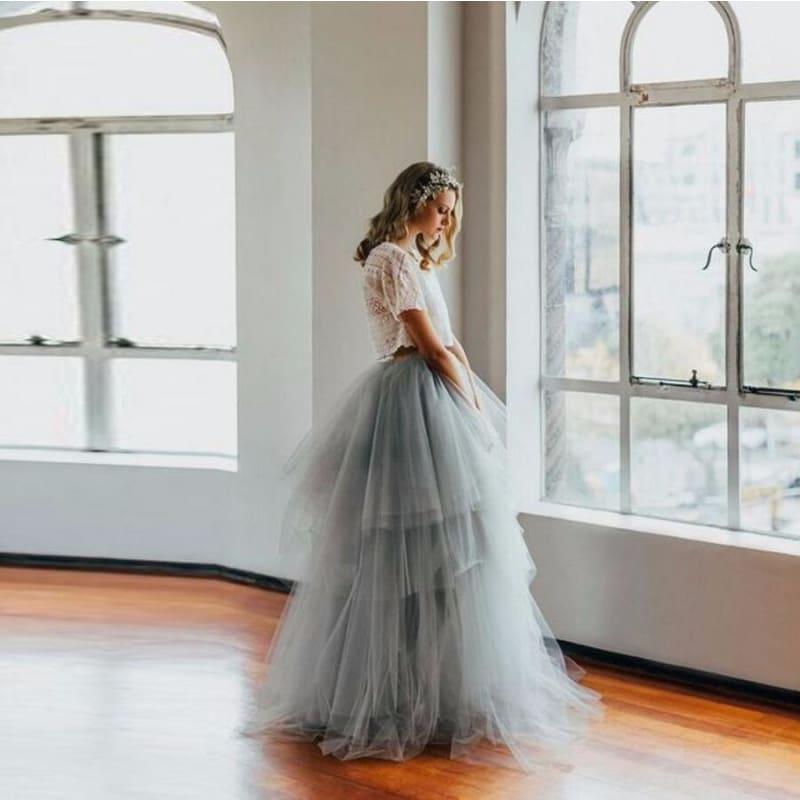 Royal Court Retro Style Full Length Puffy Tulle Tiered Long Maxi Skirt - skirts