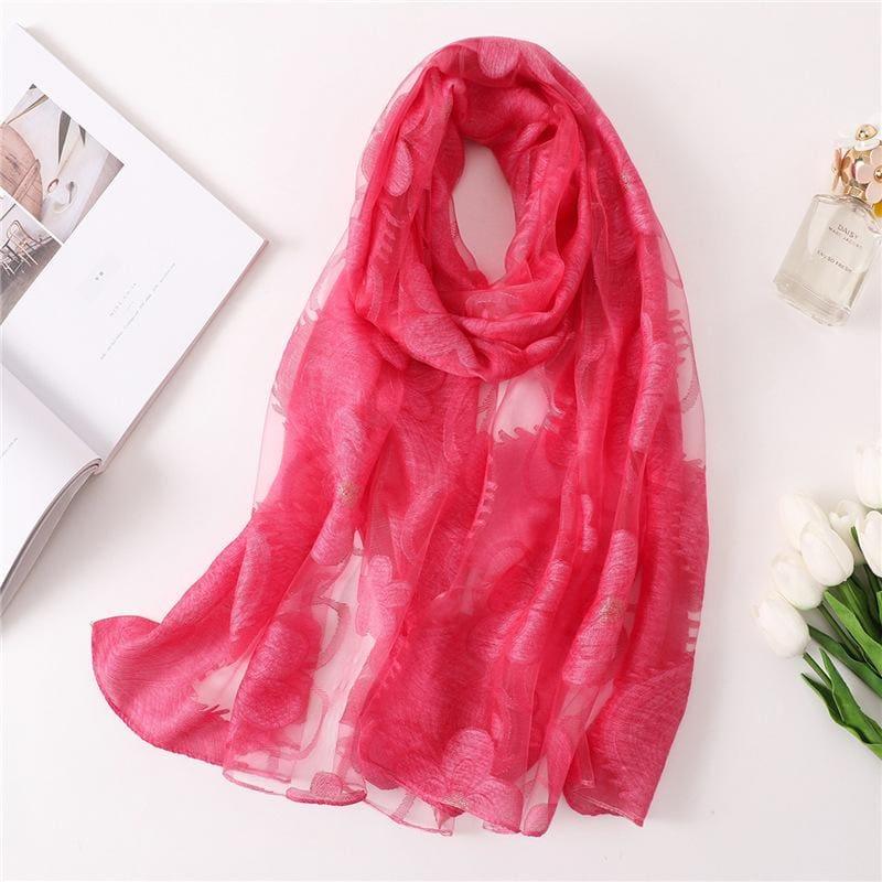 Silk Shawls and Wraps Scarf - rose - scarf