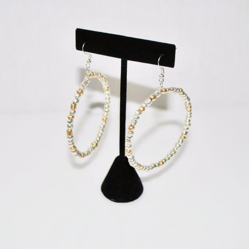 Silver / Gold Silver Sterling Hoop Earrings - Hoop earrings