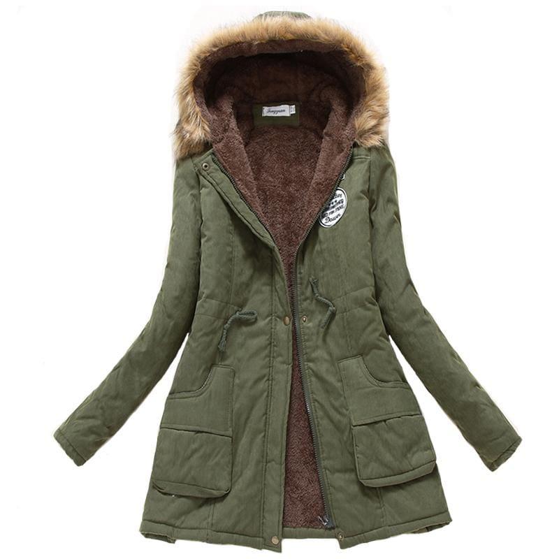 Thick Warm Female Hooded Fur Cotton - Coats