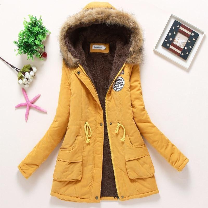 Thick Warm Female Hooded Fur Cotton - Ginger / L - Coats