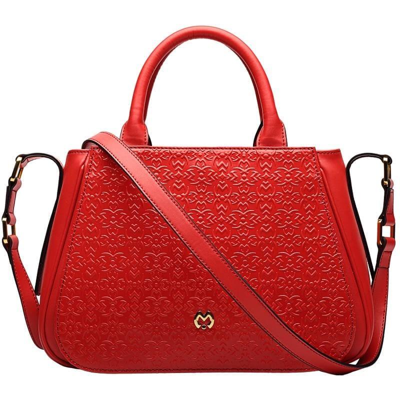 Top Luxury Genuine Leather Handbag - Red - Handbag