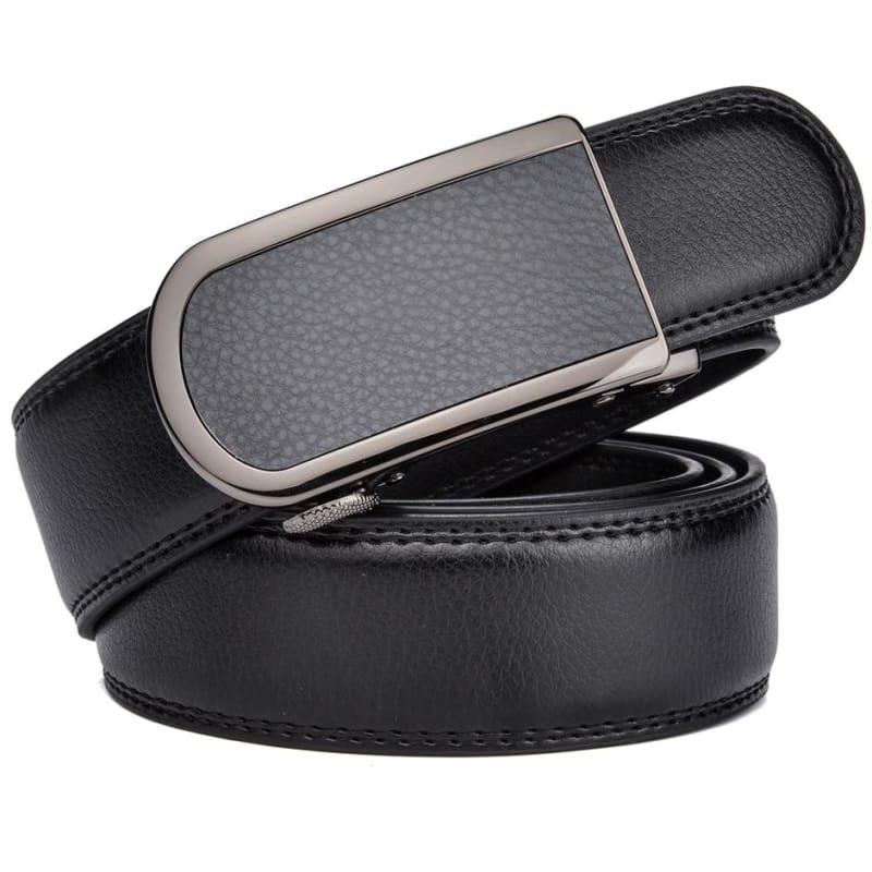 Wide Luxury Automatic Buckle Ratchet Dress Belt - belt