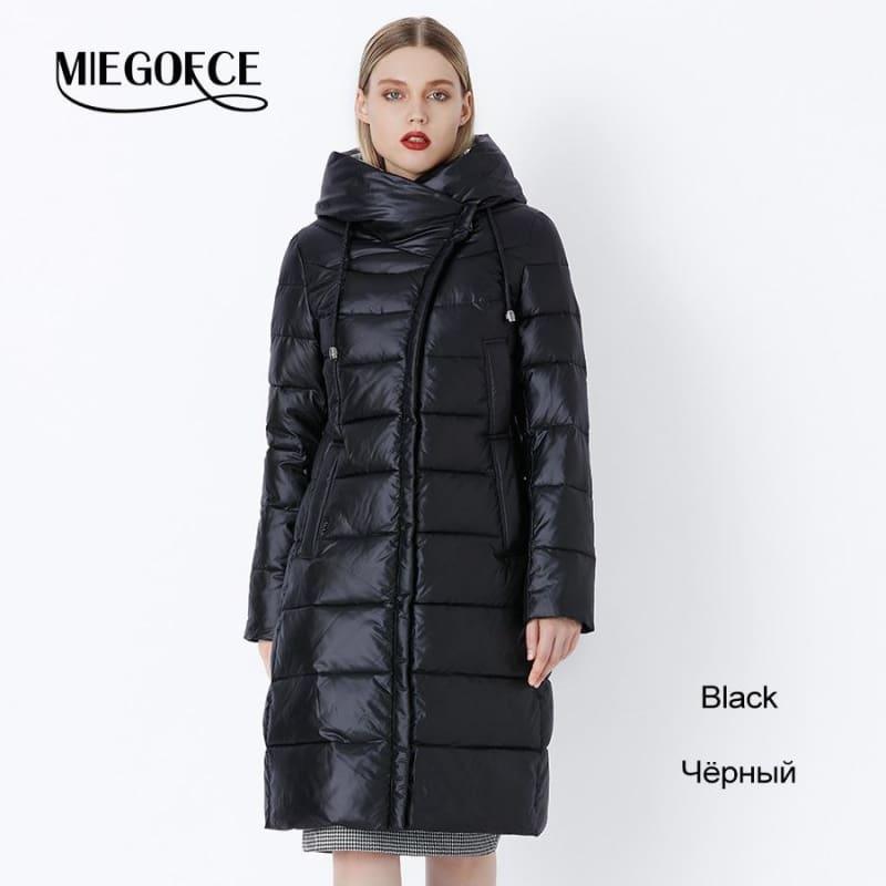 Womens Hooded Warm Parkas Bio Fluff Parka Coat - 201 Black / 4Xl - Coats