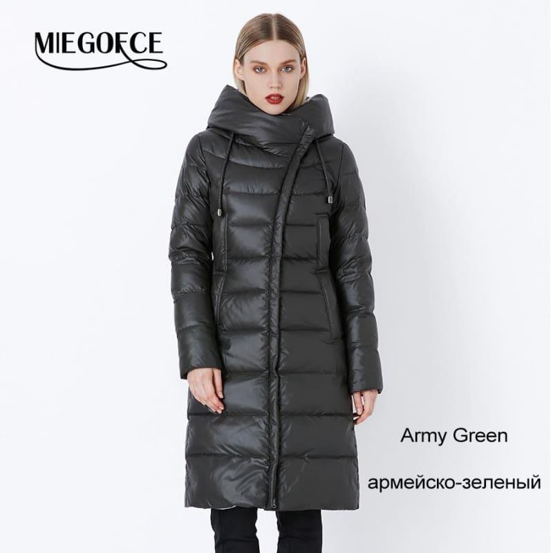 Womens Hooded Warm Parkas Bio Fluff Parka Coat - 710 Army Green / 4Xl - Coats