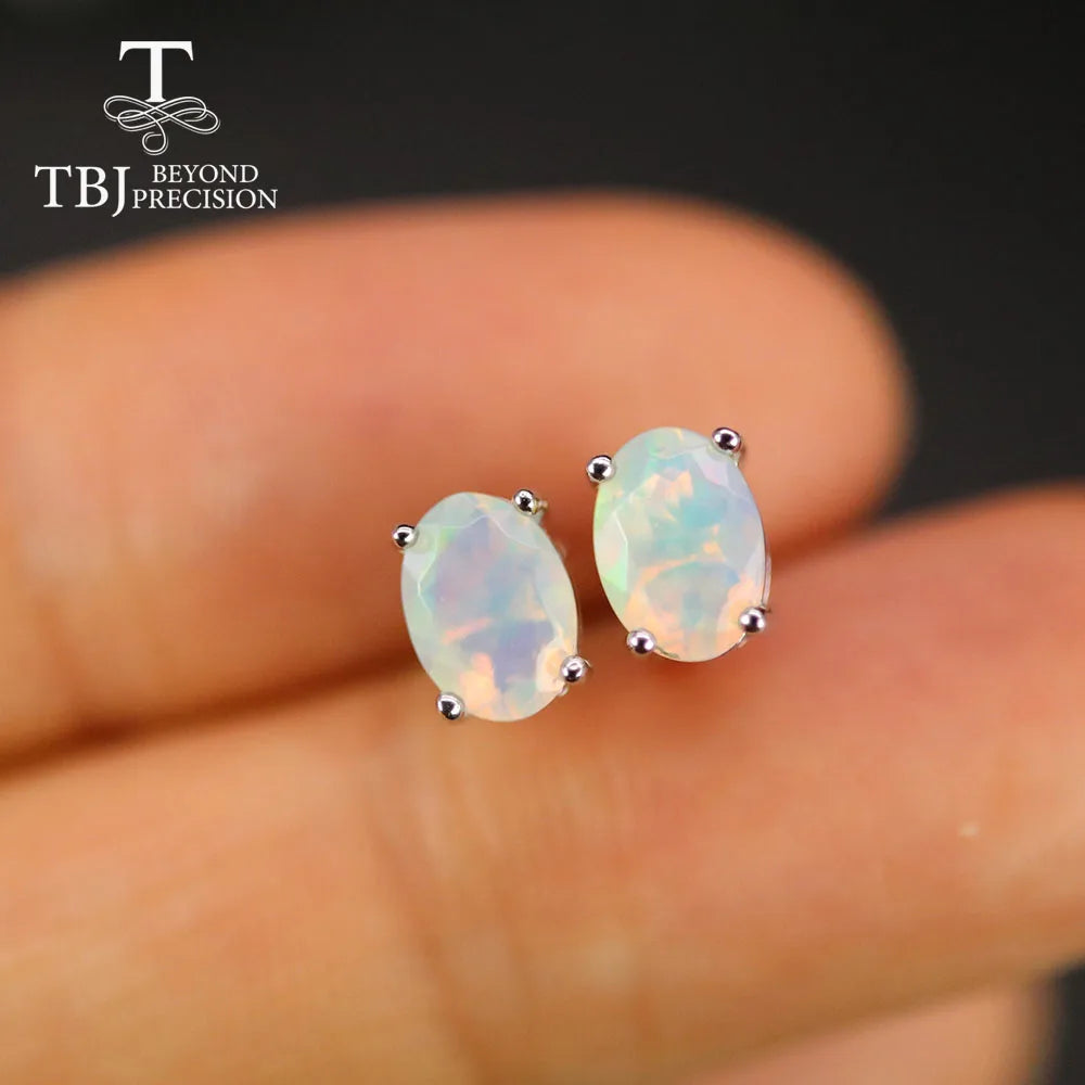 Natural Ethiopia Opal Gemstone Earring