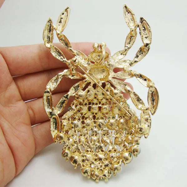 Luxurious Spider Insects Color Rhinestone Crystal Brooch Pin Pendant