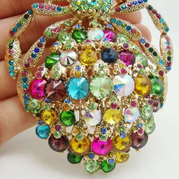 Luxurious Spider Insects Color Rhinestone Crystal Brooch Pin Pendant