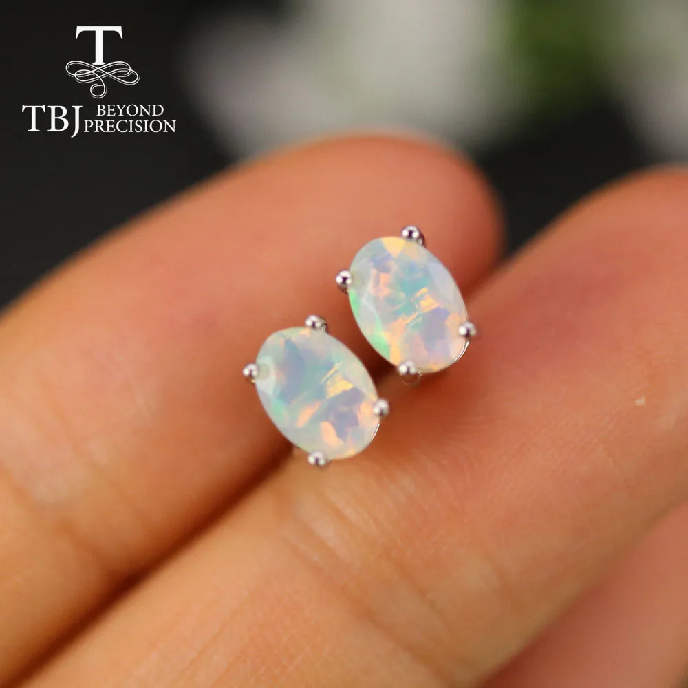 Natural Ethiopia Opal Gemstone Earring