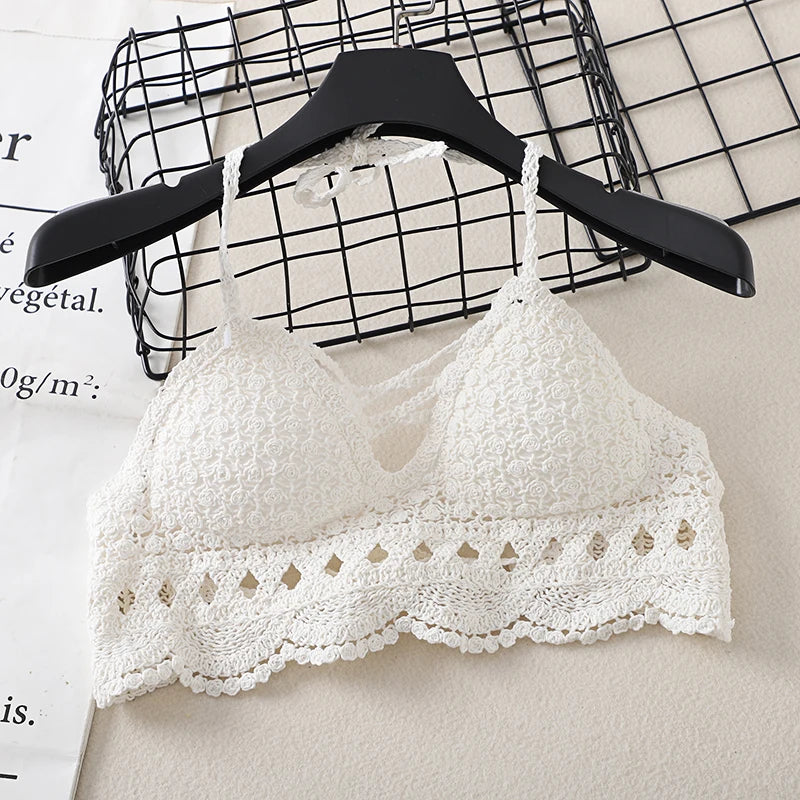 Three piece Set Crocheted Halter Vest + Thin Cardigan +High Waist Shorts Holiday Knit Clothes Suit