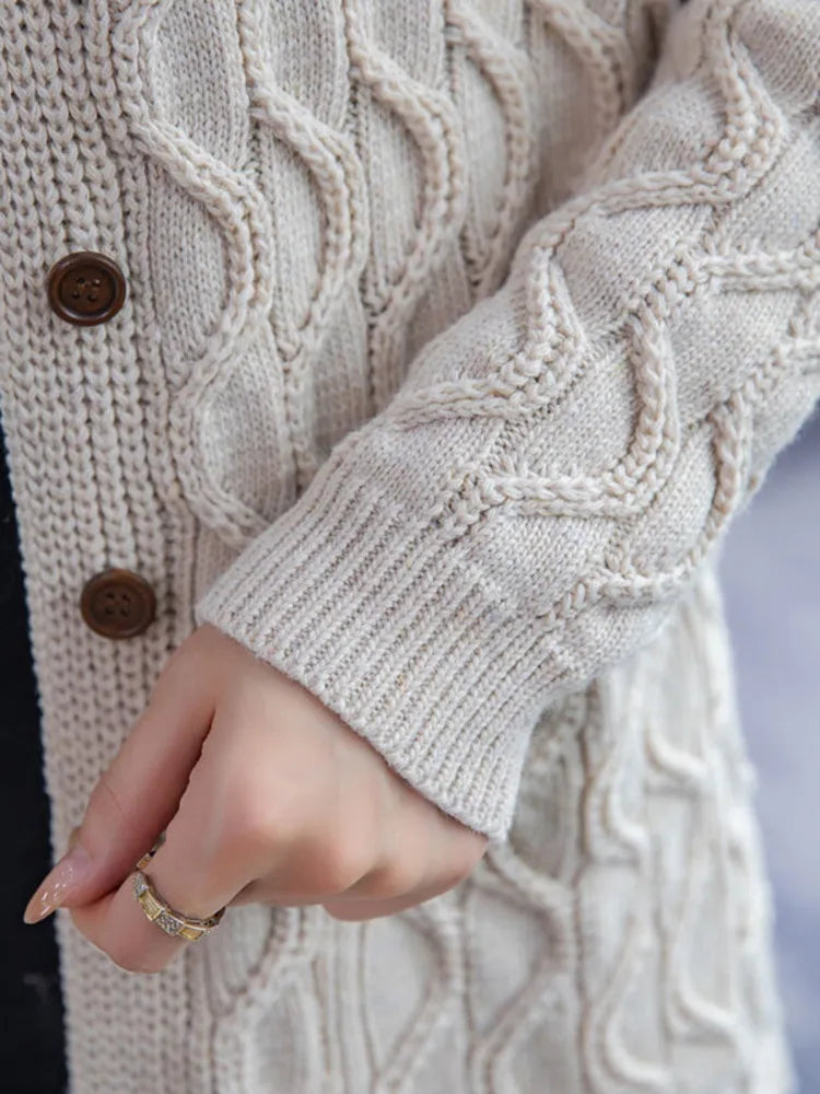 Single-breasted Vintage Korean Style Sweater Cardigan