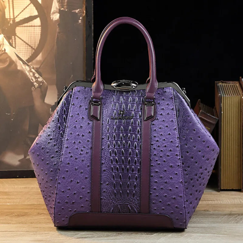 Retro Crocodile Pattern Trendy Handbag