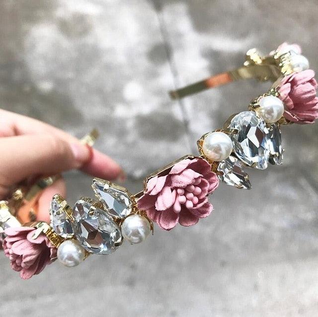 European Vintage Baroque Full Colorful Crystal Rhinestone Hairbands - TeresaCollections