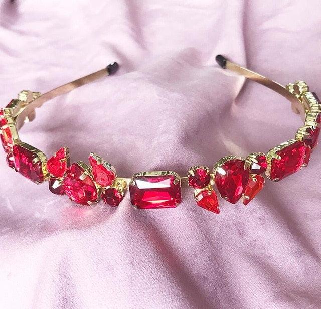European Vintage Baroque Full Colorful Crystal Rhinestone Hairbands - TeresaCollections