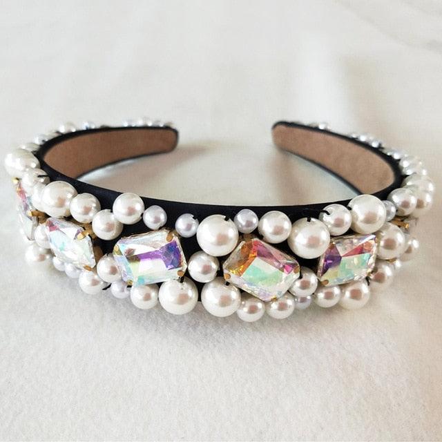 European Vintage Baroque Full Colorful Crystal Rhinestone Hairbands - TeresaCollections