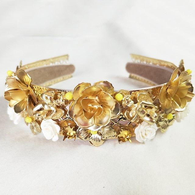 European Vintage Baroque Full Colorful Crystal Rhinestone Hairbands - TeresaCollections