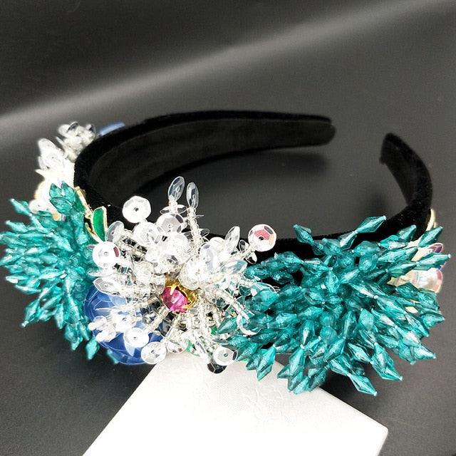 Flower Princess Crown Sequins Tiara - TeresaCollections