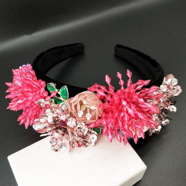 Flower Princess Crown Sequins Tiara - TeresaCollections