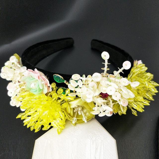 Flower Princess Crown Sequins Tiara - TeresaCollections