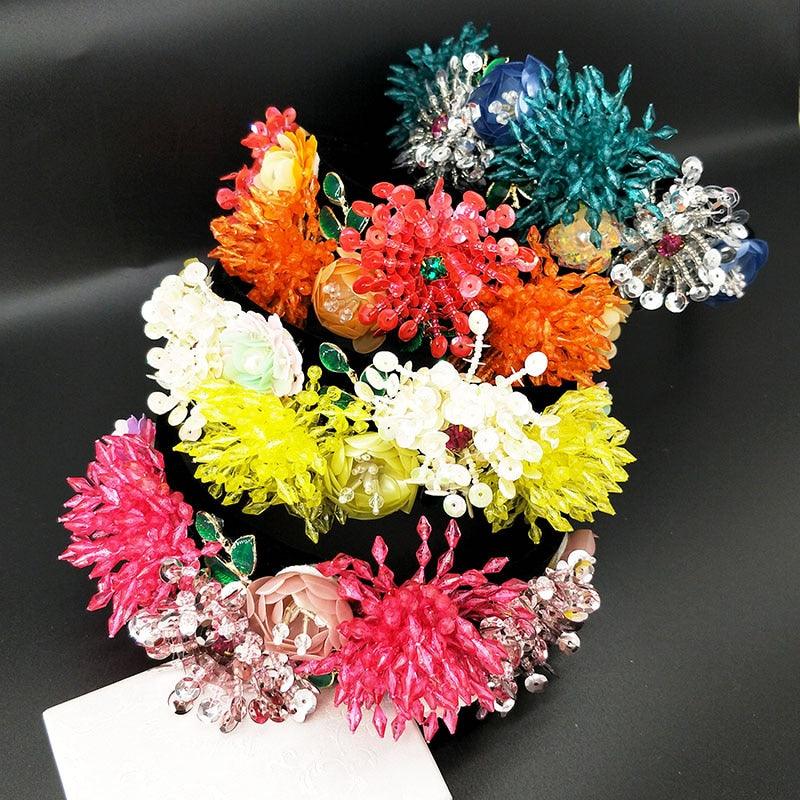 Flower Princess Crown Sequins Tiara - TeresaCollections